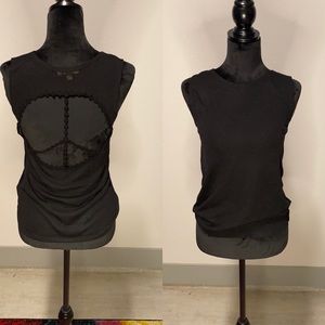 *sold* Double Zero sheer peace sign back tank